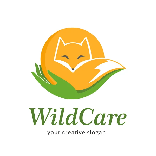 Il logo per la protezione della fauna selvatica, animali — Vettoriale Stock