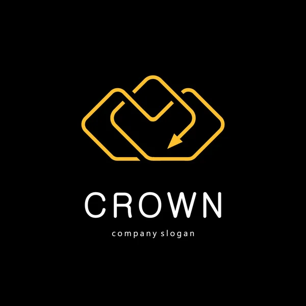Linjär Crown abstrakt vektor logo mall — Stock vektor
