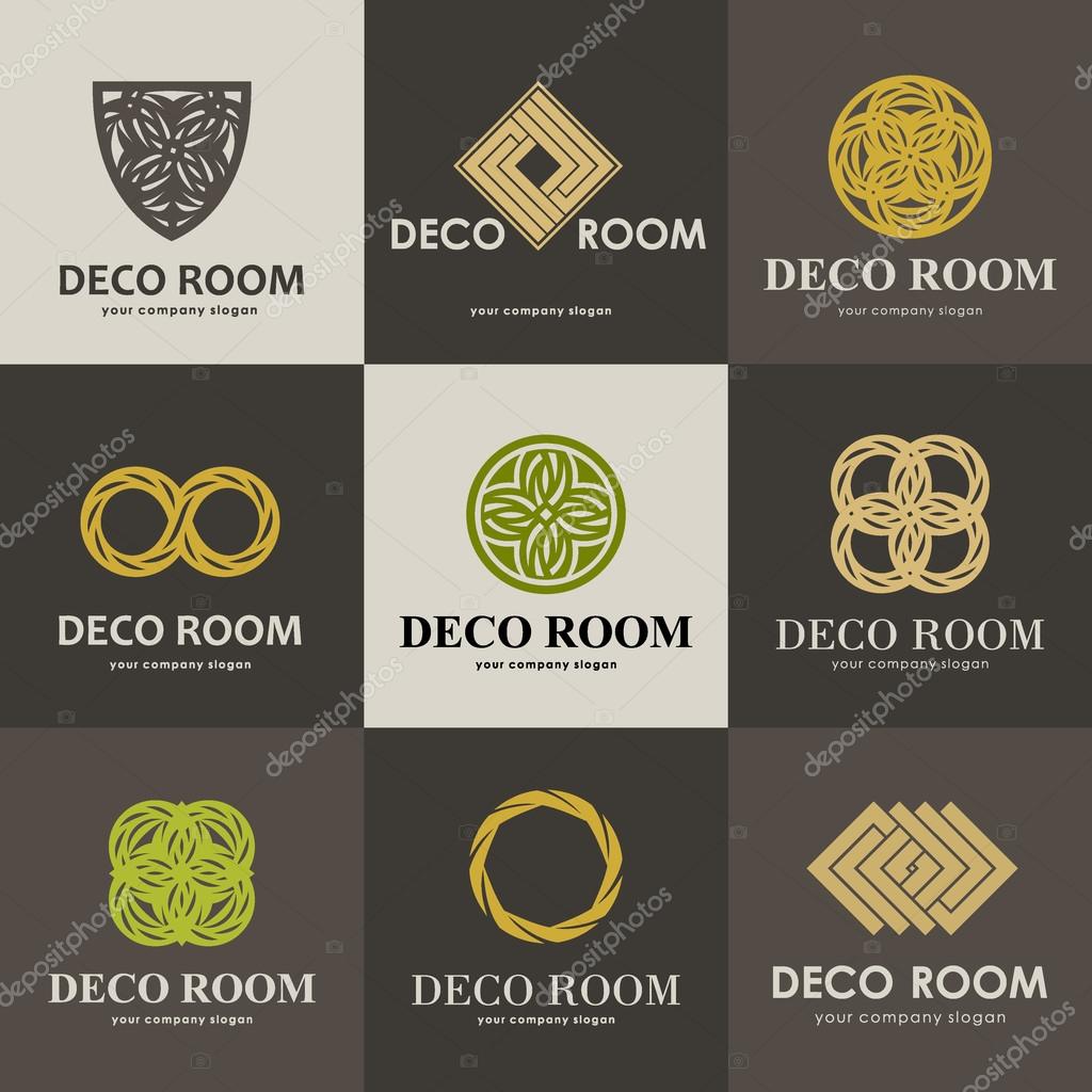 A collection of logos for interior, furniture shops, companies make furniture, decor items and home decoration. Set 1