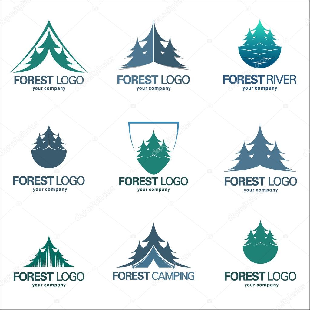 Set vector forest emblems