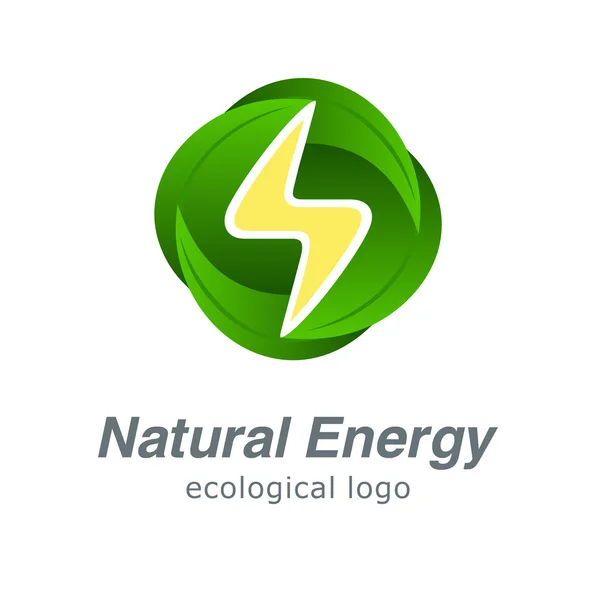 Logo vettore energia naturale, biocarburante — Vettoriale Stock