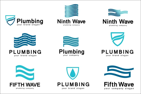 Design del logo per l'azienda idraulica . — Vettoriale Stock