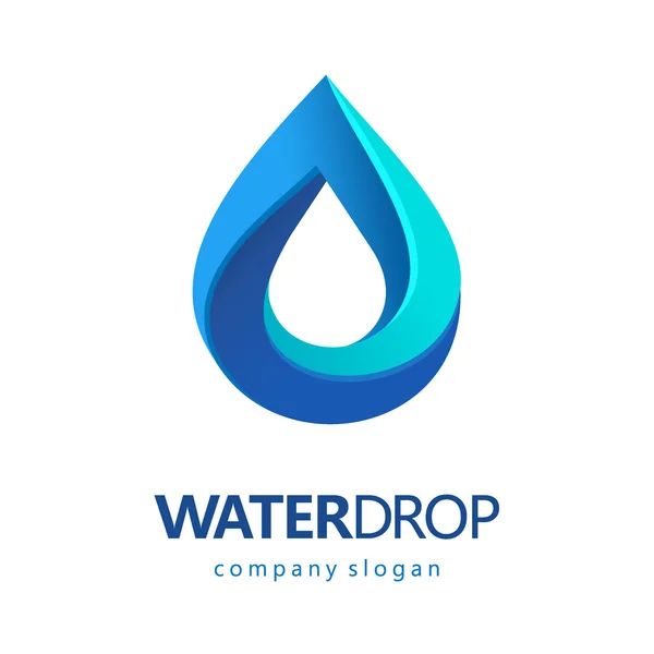 Gota de agua vector logotipo. Agua limpia, Spa — Archivo Imágenes Vectoriales
