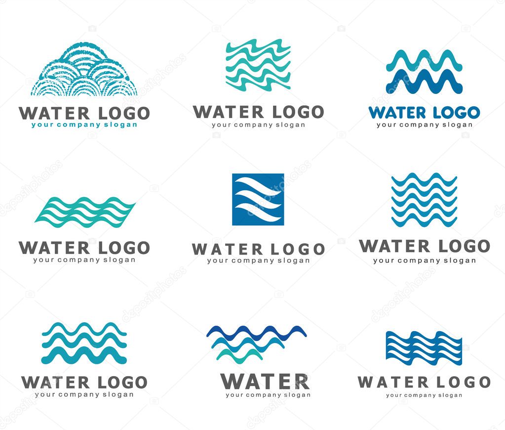 A collection of logos for water.