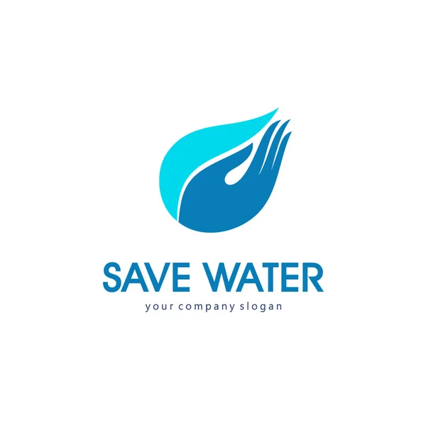 Логотип вектор концепции экономии воды — стоковый вектор