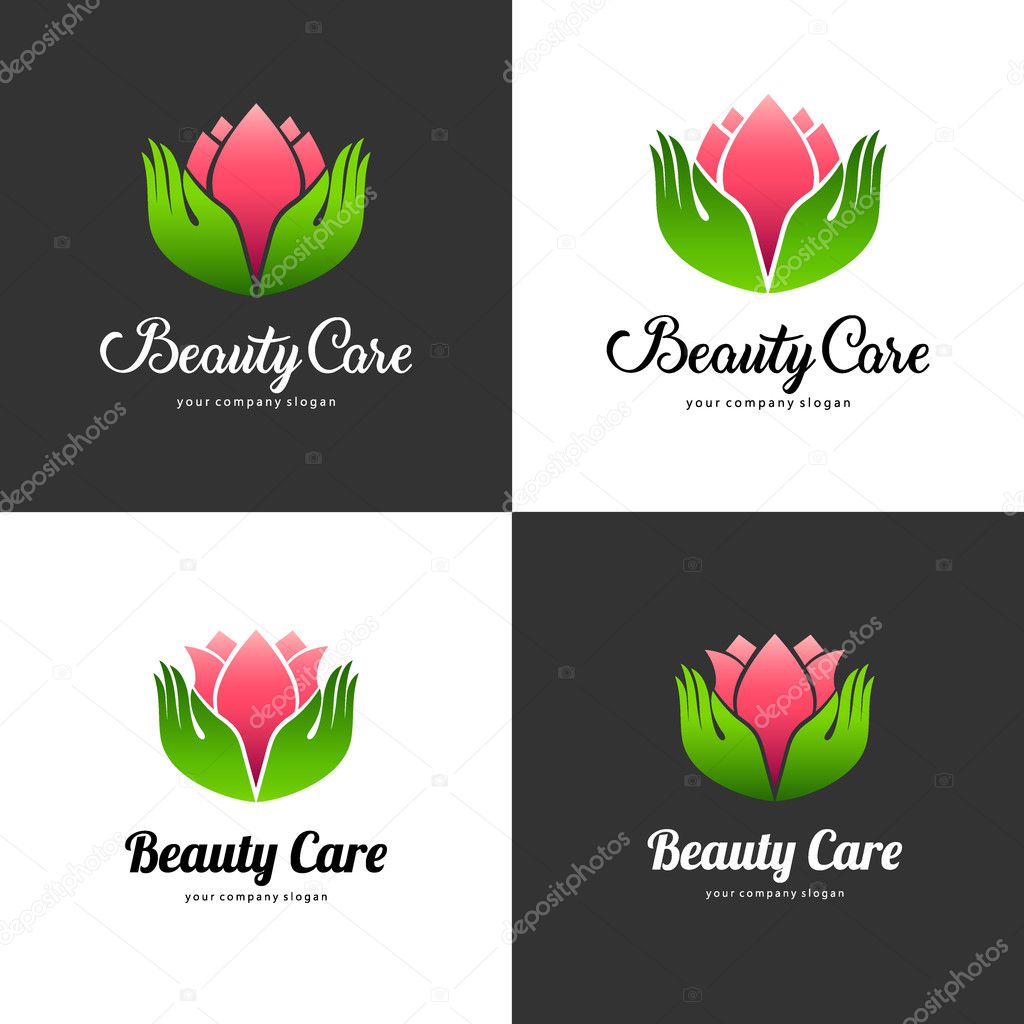 Logo template for beauty salon, flower shop. Beauty care