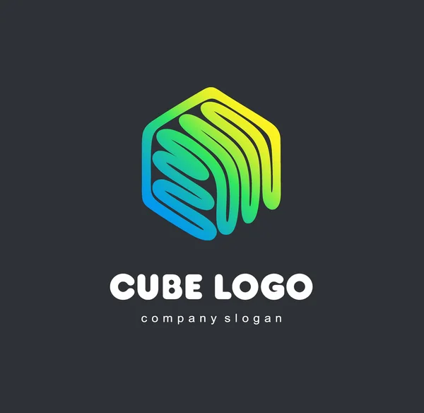 Vector logo hexagon design. Cube logo — ストックベクタ