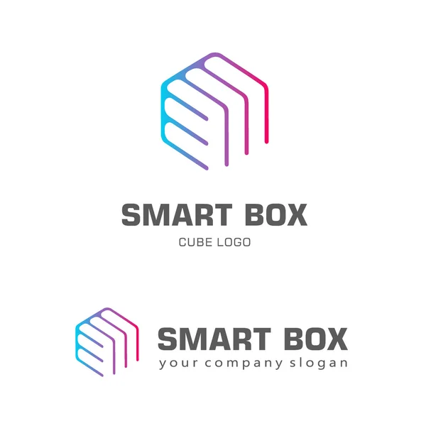 Modèle de logo hexagonal design. Smart box — Image vectorielle