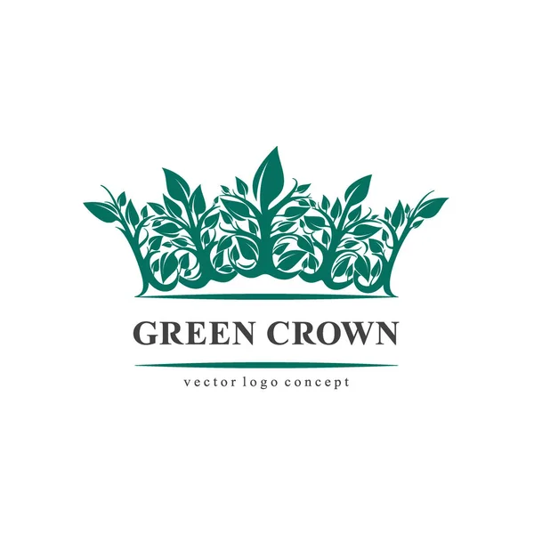 Green Crown Logo. Logo for cosmetic, beauty, Spa — Stock Vector
