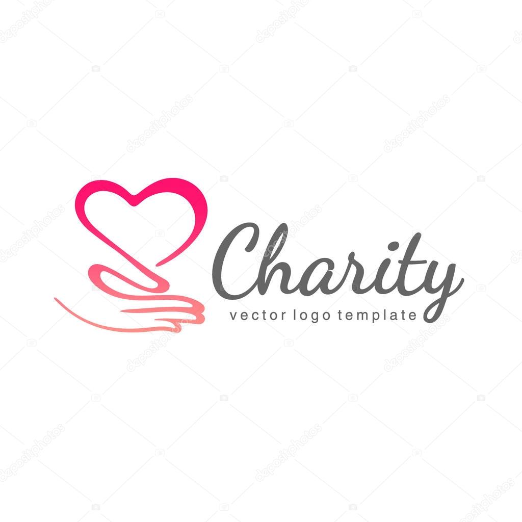 Logo for charity and care. Logo for the orphanage, elderly care.