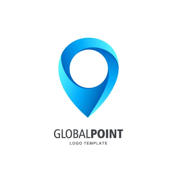 Globálním point. Vektorové logo šablona — Stockový vektor