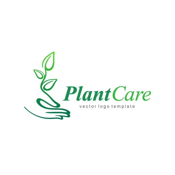 Concept de logo vecteur de soins des plantes — Image vectorielle