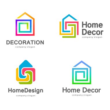 Vektör logo tasarımı. Ev dekorasyonu, Dekorasyon