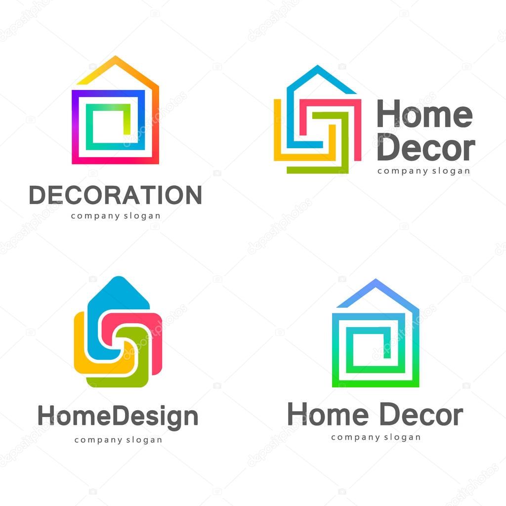 Vector logo design. Home decor, decoration