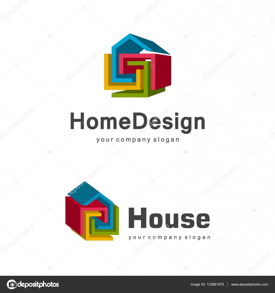 Plantilla de logotipo de la casa 3d, símbolo de la casa geométrica  abstracta, logotipo de la empresa constructora Vector de stock #133961978  de ©kar-chik, image size:963x1024