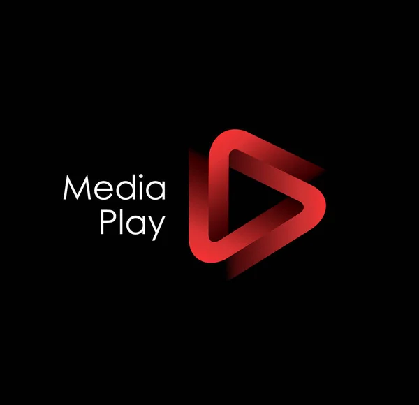 Jouer les médias 3D création de logo. — Image vectorielle