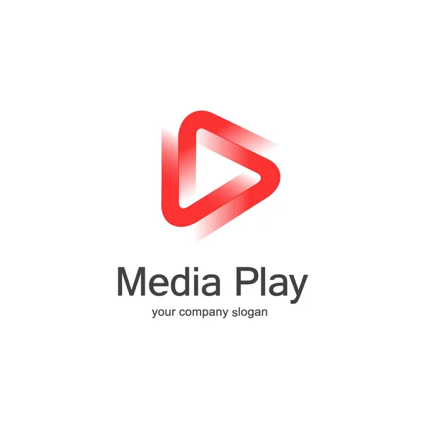 3D media play logo design. — Stock Vector