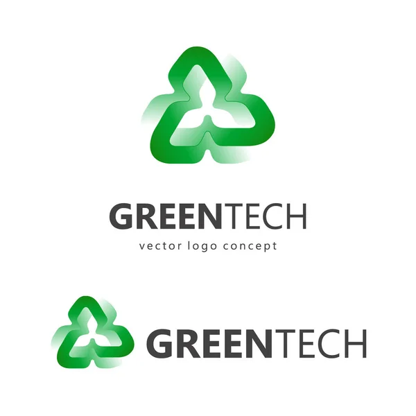 Modelo de logotipo do vetor. Eco tecnologia, tecnologia verde, energia verde — Vetor de Stock