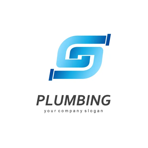 Vector logo design for plumbing company. — Stock Vector