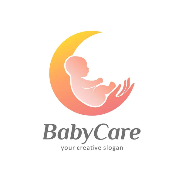 Diseño del logo vectorial del cuidado del bebé, maternidad y maternidad — Vector de stock