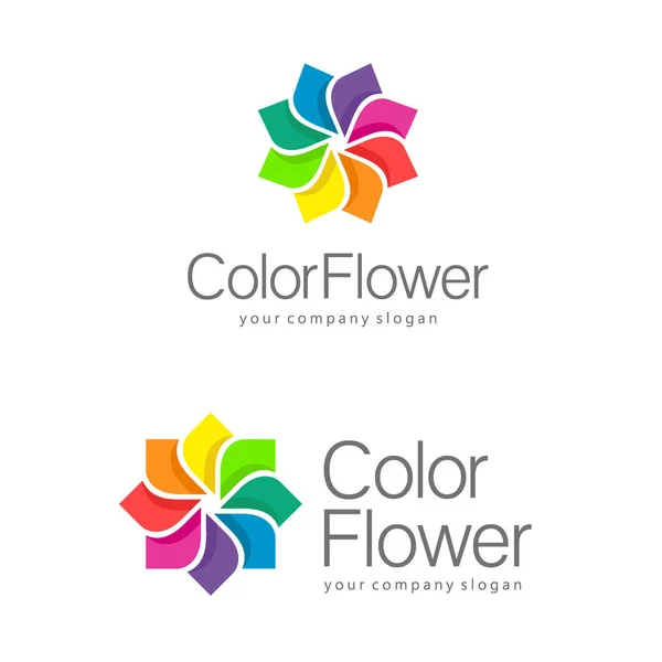Векторный дизайн логотипа. Цветок — стоковый вектор