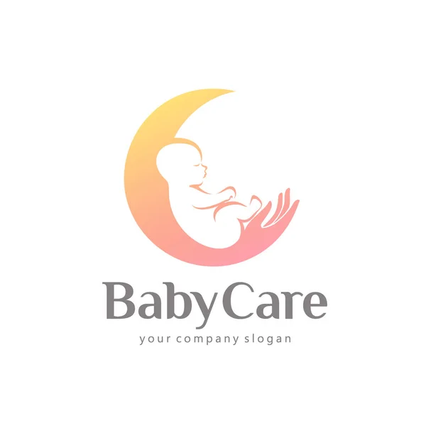 Σχεδιασμός λογότυπου διάνυσμα φροντίδα του μωρού, η μητρότητα και τεκνοποίησης — Διανυσματικό Αρχείο