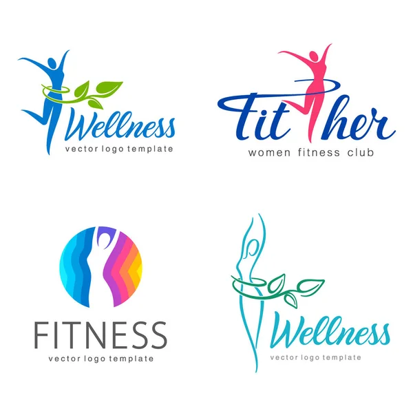 Diseño del logotipo del vector de fitness y bienestar — Vector de stock