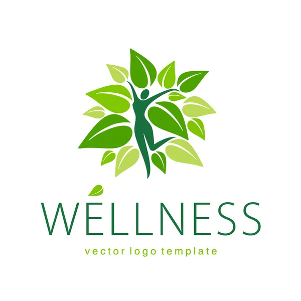 Design de logotipo de vetor de bem-estar — Vetor de Stock