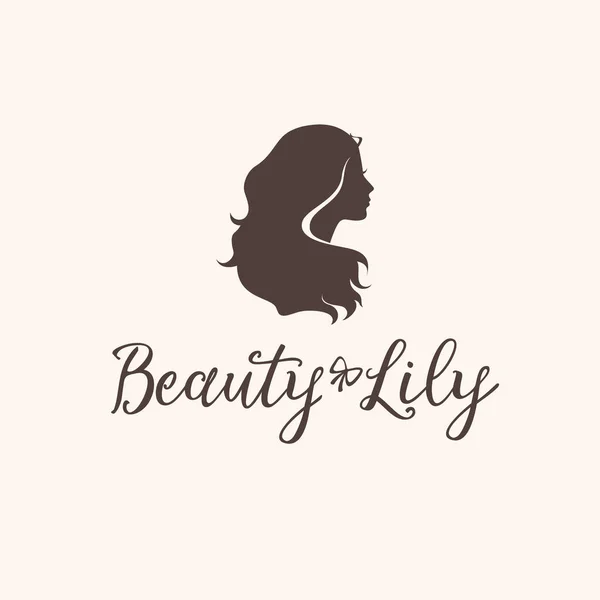Векторный винтажный логотип для салона красоты, парикмахерской, косметики — стоковый вектор