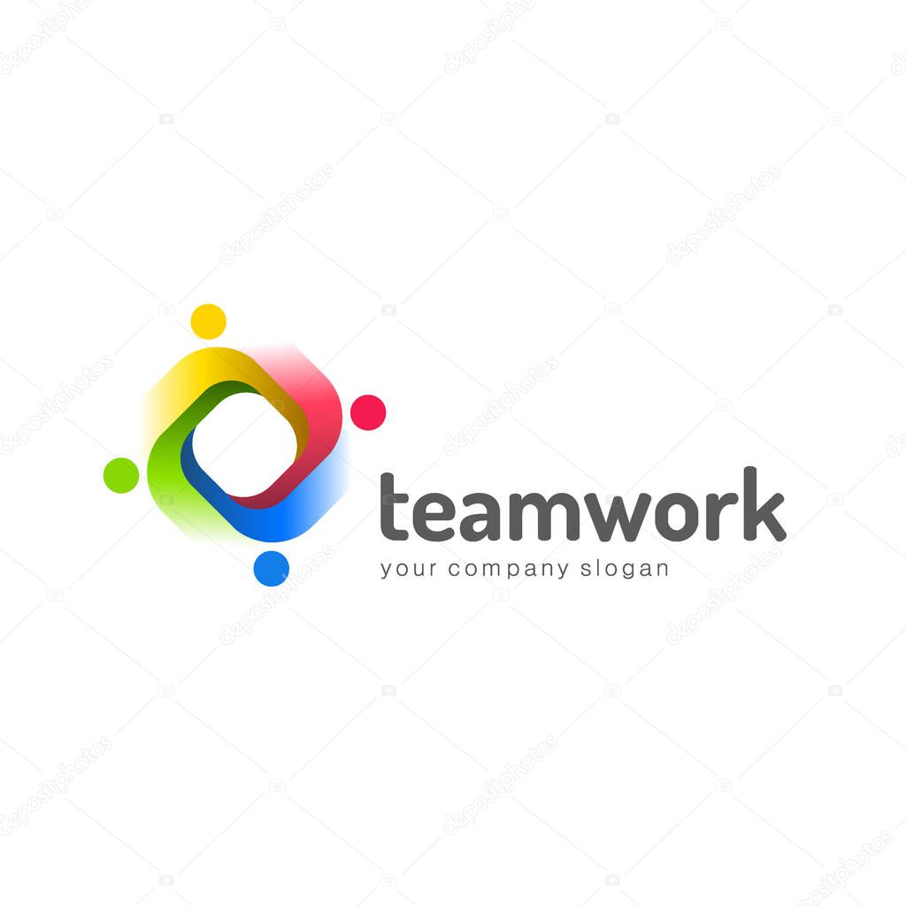 Logo design vector template. Teamwork. Partnership. Friendship. Unity
