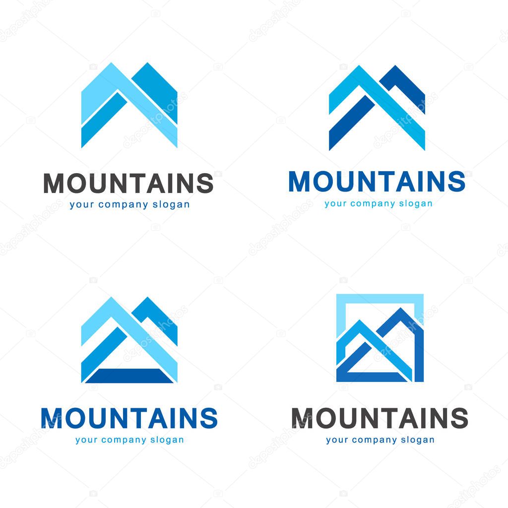 Vector mountains logo design