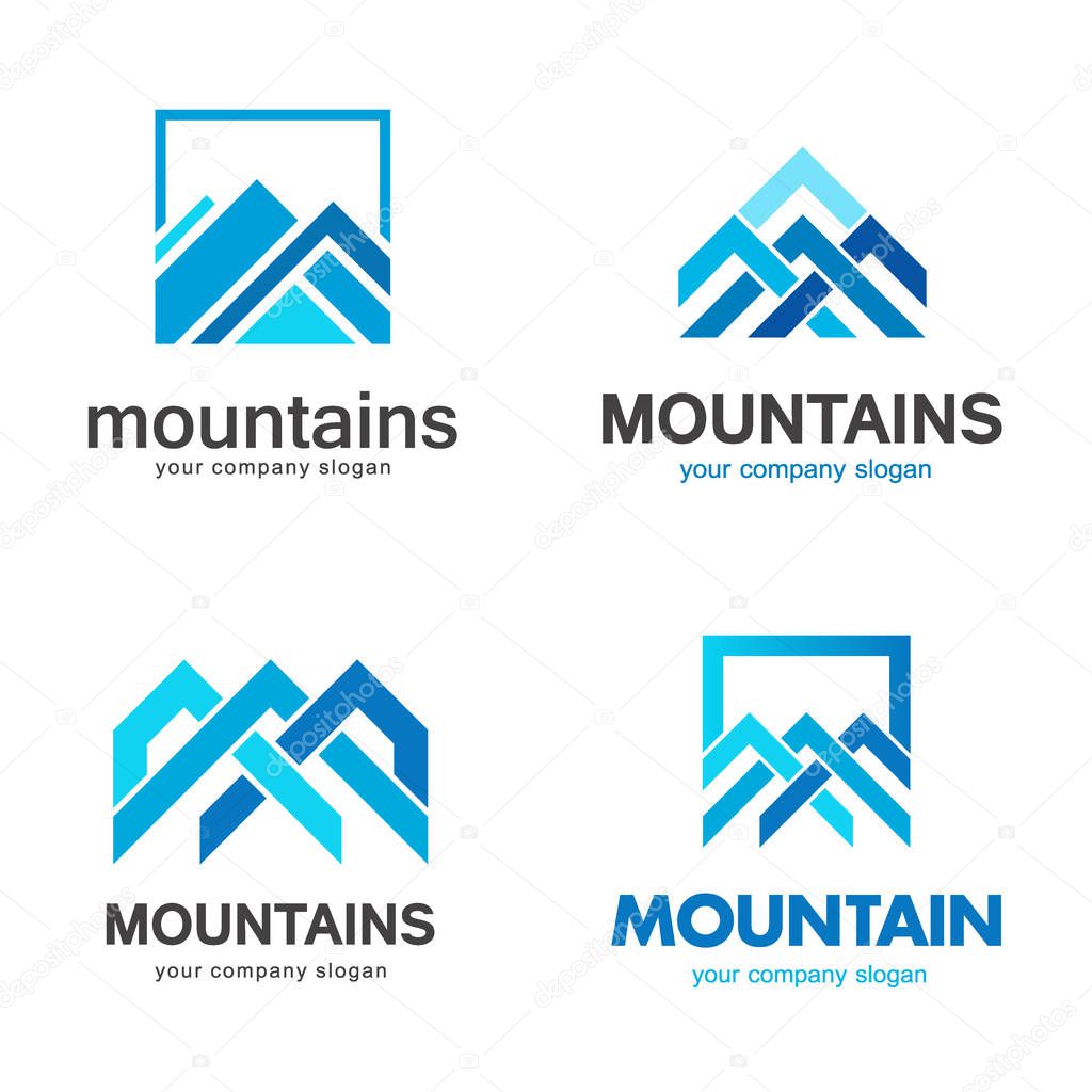 Vector mountains logo design