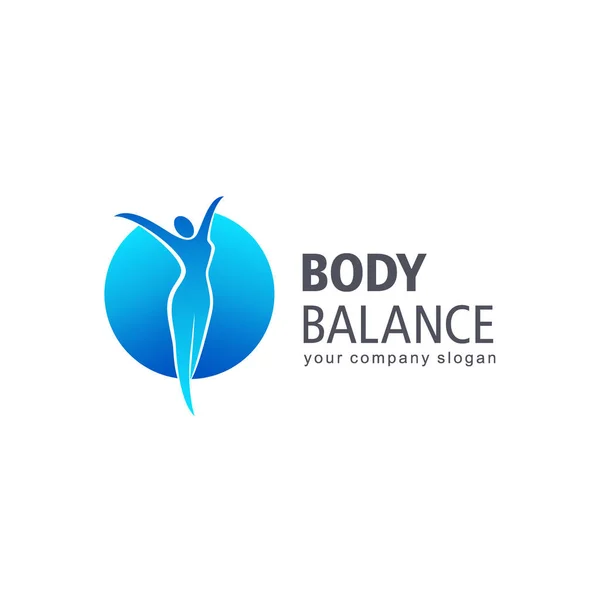 Fitness- und Wellness-Vektor-Logo-Design. Körperbalance — Stockvektor