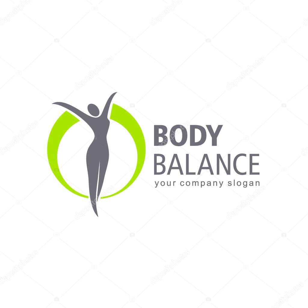 Fitness and wellness vector logo design. Body balance