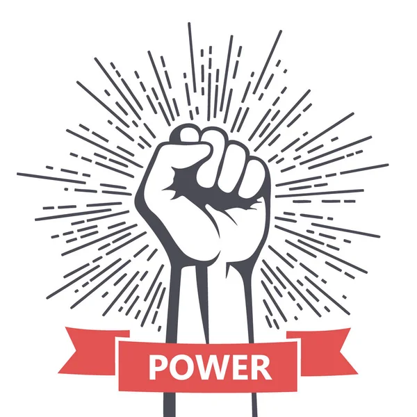 Fist male hand, proletarian protest symbol. Power sign — Stock Vector