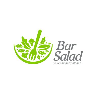 Vektör logo şablonu. Salata barı
