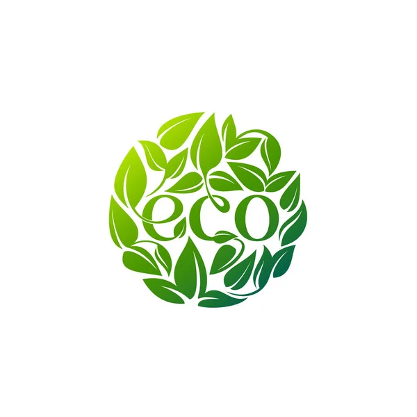 Ecologia e segno organico. Illustrazione vettoriale. Eco logo — Vettoriale Stock