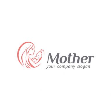 Bebek Bakımı, annelik ve doğurganlık logo. Anne logosu