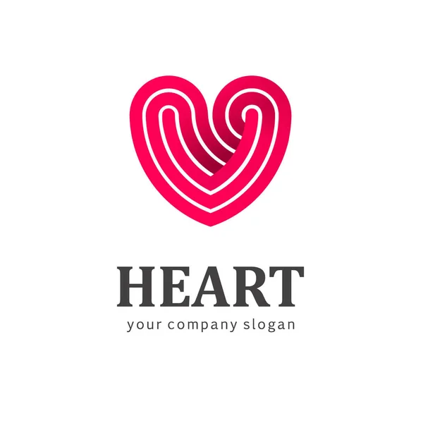 Coração vermelho - modelo de logotipo vetor. Elemento de design. Conceito de medicina e cuidados de saúde. Caridade e filantropia . — Vetor de Stock
