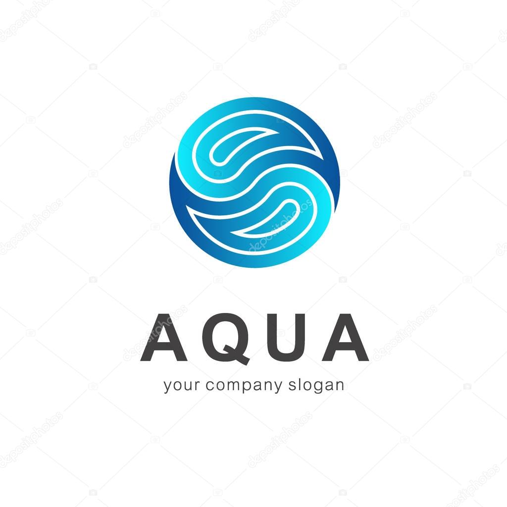 Vector logo template. Aqua. Clean water, Spa