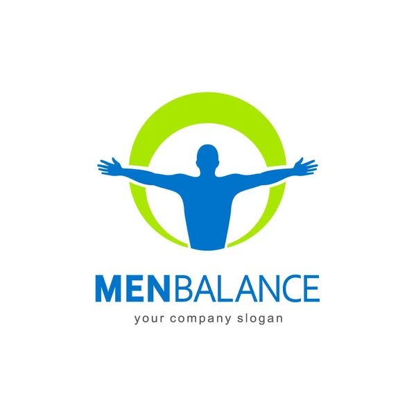 Πρότυπο διάνυσμα λογότυπο. Άνδρες ισορροπία, ισορροπία του σώματος — Διανυσματικό Αρχείο