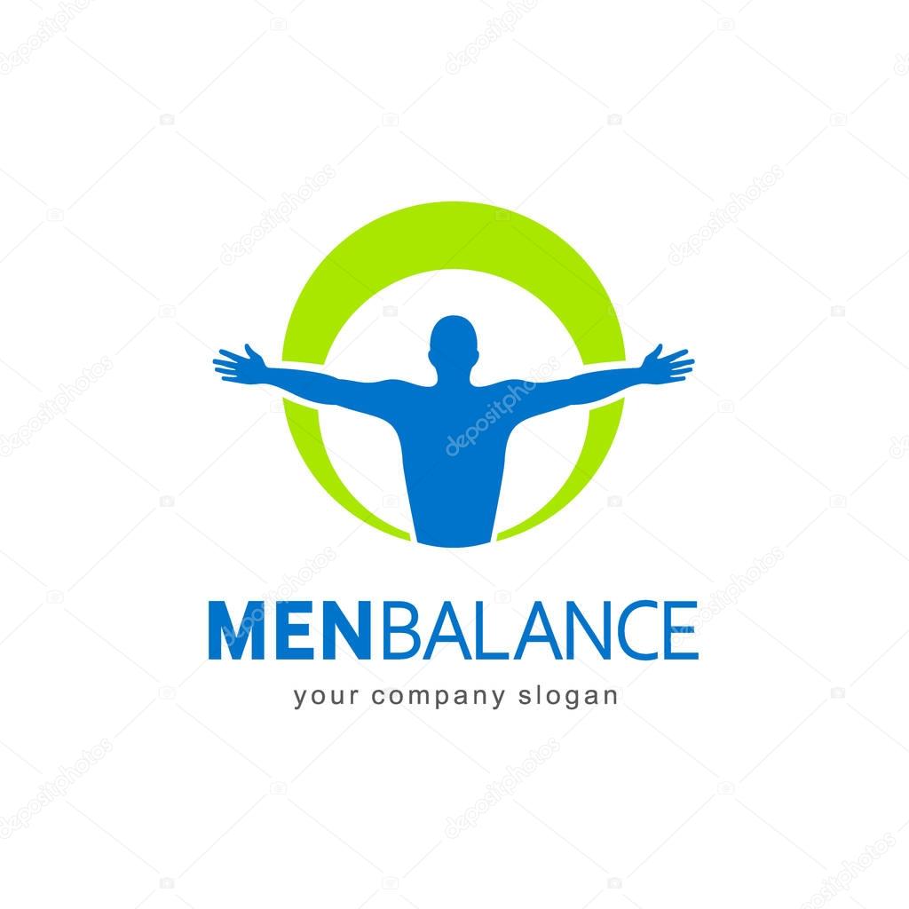 Vector logo template. Men balance, body balance