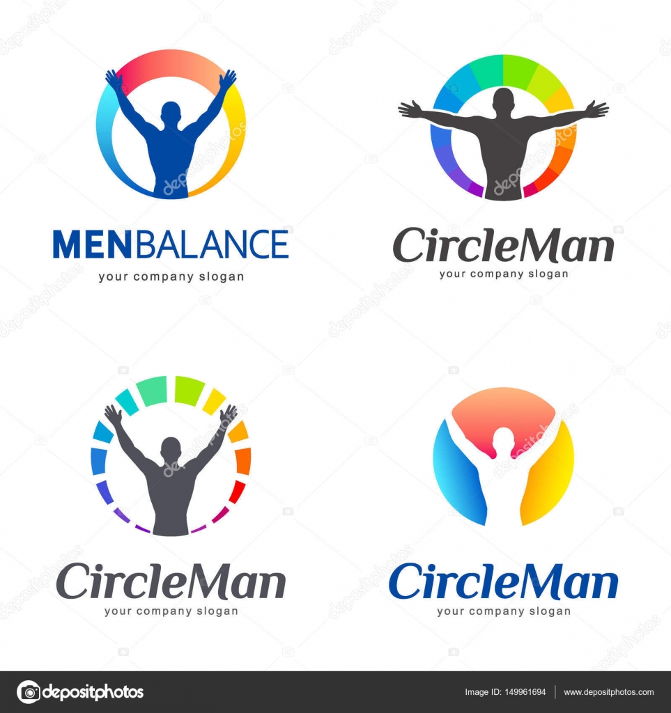 Set Of Vector Logos Men Balance Body Balance Vector Template