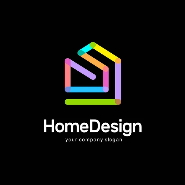 Abstract house vector logo template. Colorful sign. Home design — Stock Vector