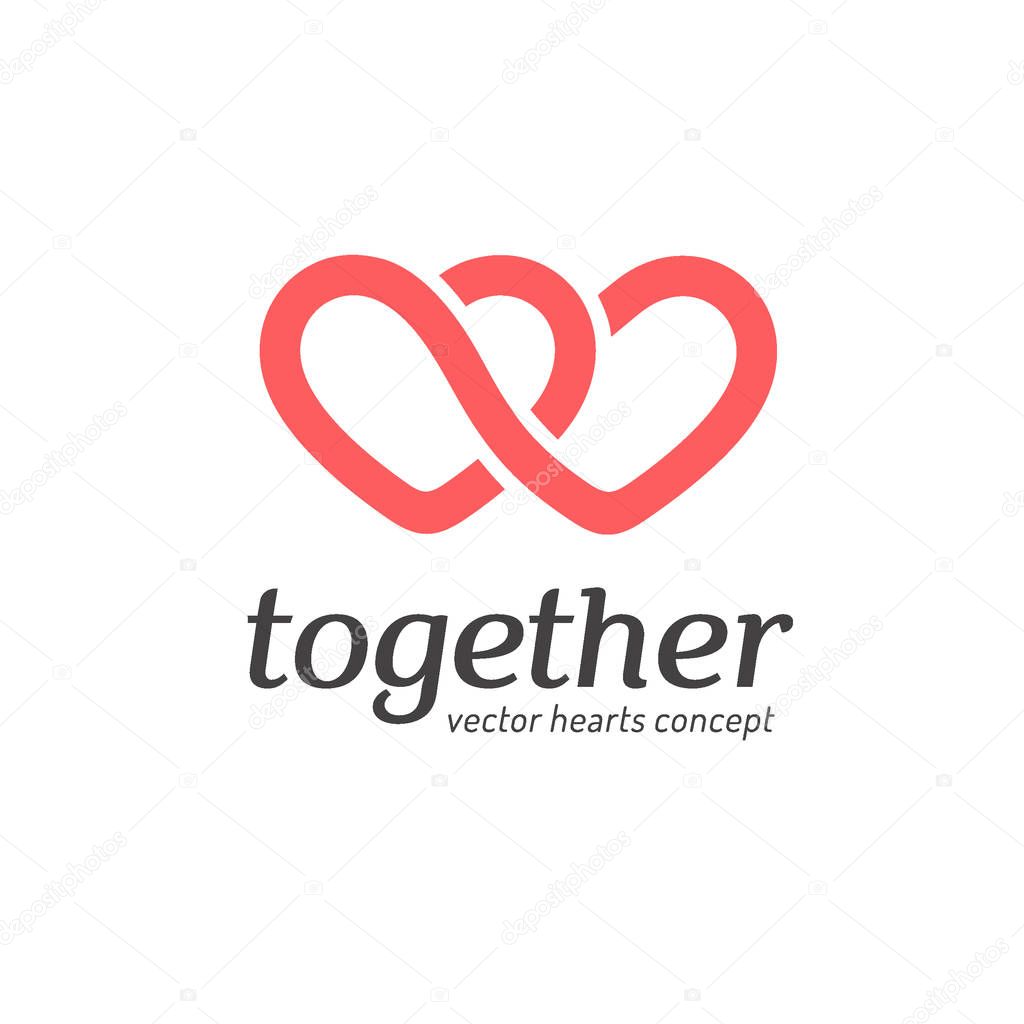 Vector logo concept. Hearts icon