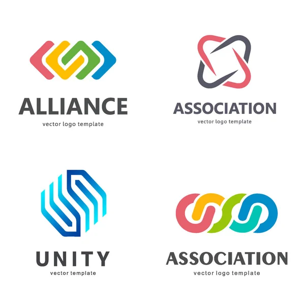 Колекція векторні логотипи для вашого бізнесу. Асоціація, Альянс, єдність, робота в команді — стокове фото
