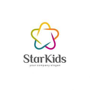 Star Kids harfleri ile logo tasarımı
