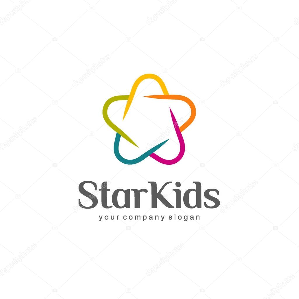 Design of logo with Star Kids lettering