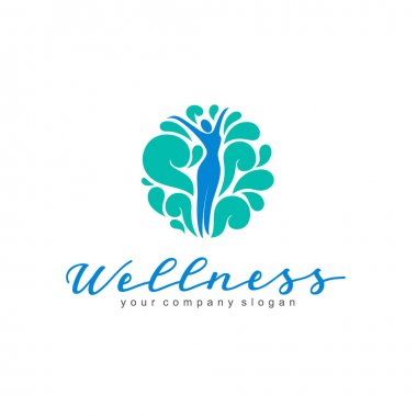 Sağlık vektör logo tasarımı. Kadın güzellik ve sağlık