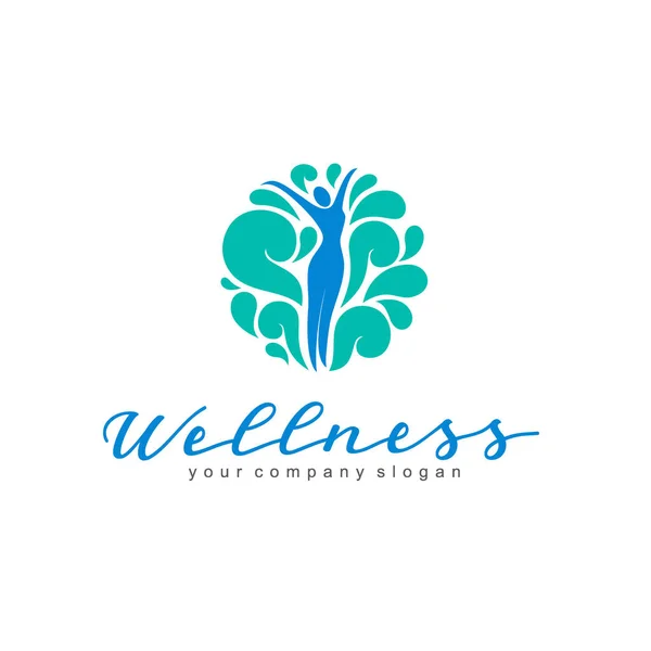 Návrh loga vektor wellness. Krása a zdraví žen — Stockový vektor